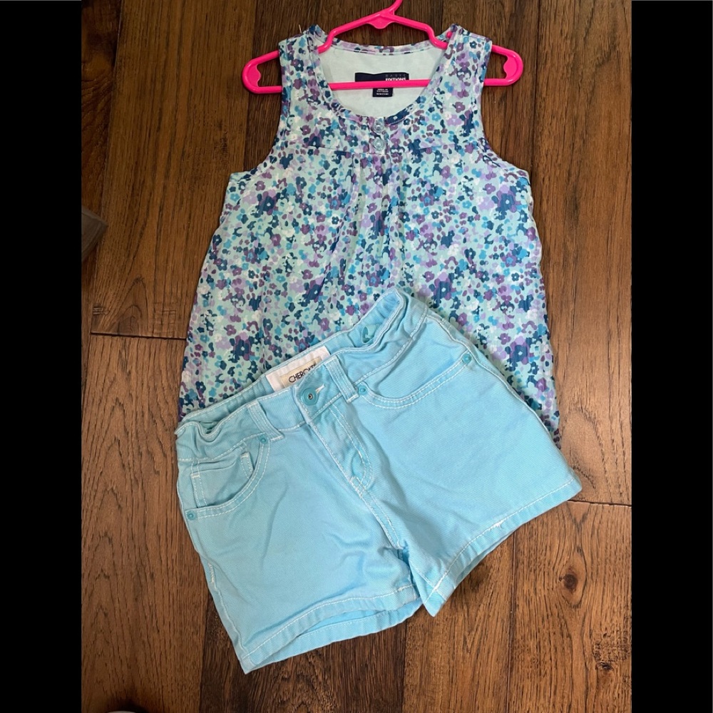Girl’s Basic Editions Top and Cherokee Shorts